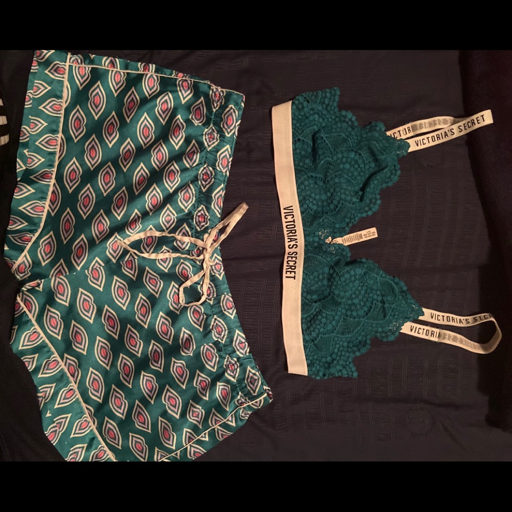 Victoria Secret Pajama Shorts & Matching Bralette